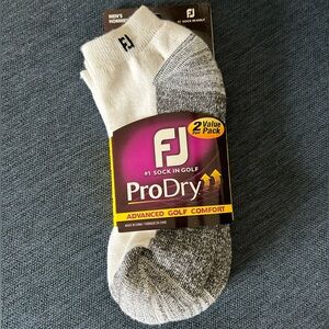 NWT FOOTJOY Mens ProDry Golf Socks 2 Pair Pack..Fits shoe size  Size‎ 7-12